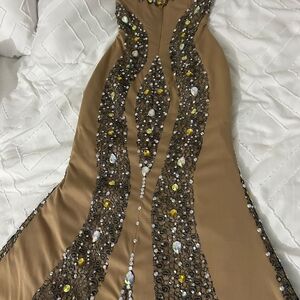 Pageant Elegant Beaded Evening Dress